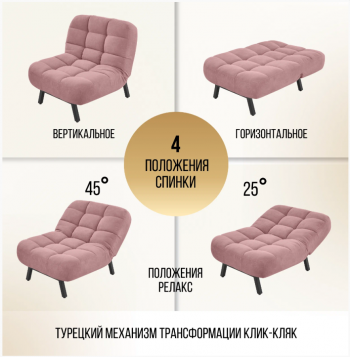 Кресло Абри Розовый в Алапаевске - alapaevsk.mebel-e96.ru