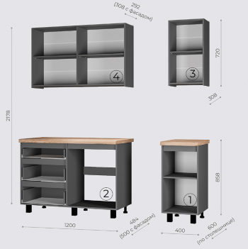 Кухонный гарнитур Асти 1600 мм (БТС) в Алапаевске - alapaevsk.mebel-e96.ru