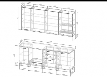 Кухонный гарнитур Санторини 2200 мм, Стол. 26 мм в Алапаевске - alapaevsk.mebel-e96.ru