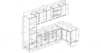 Угловой кухонный гарнитур Крафт 3200*1400 мм Sanvut в Алапаевске - alapaevsk.mebel-e96.ru