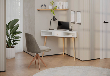 Стол письменный угловой, арт.6-01104, белый(ГК) в Алапаевске - alapaevsk.mebel-e96.ru