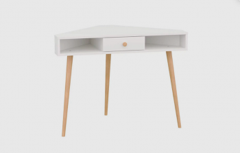 Стол письменный угловой, арт.6-01104, белый(ГК) в Алапаевске - alapaevsk.mebel-e96.ru