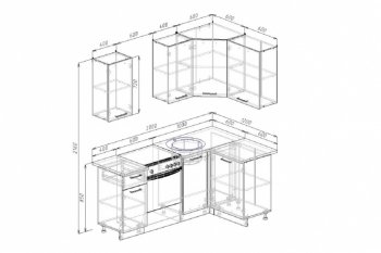 Кухонный гарнитур угловой Крафт 2000х1200 в Алапаевске - alapaevsk.mebel-e96.ru