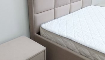 Кровать с подъемным механизмом Мега беж (Лин) в Алапаевске - alapaevsk.mebel-e96.ru