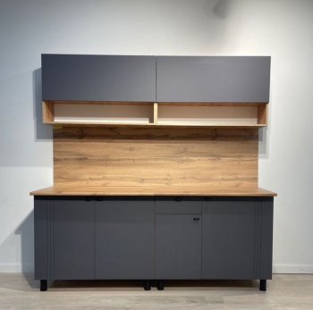 Кухонный гарнитур Монако 2000 мм графит (СВ) в Алапаевске - alapaevsk.mebel-e96.ru