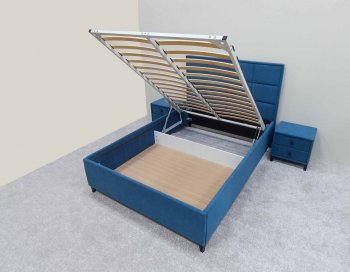 Кровать с подъемным механизмом Мега синий (Лин) в Алапаевске - alapaevsk.mebel-e96.ru