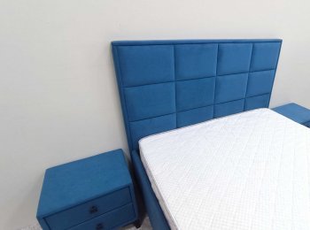 Кровать с подъемным механизмом Мега синий (Лин) в Алапаевске - alapaevsk.mebel-e96.ru