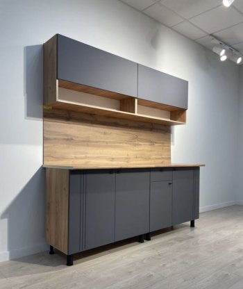 Кухонный гарнитур Монако 2000 мм графит (СВ) в Алапаевске - alapaevsk.mebel-e96.ru