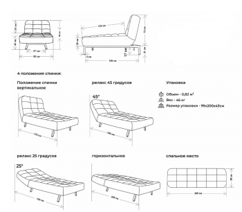 Кушетка Абри Синий в Алапаевске - alapaevsk.mebel-e96.ru