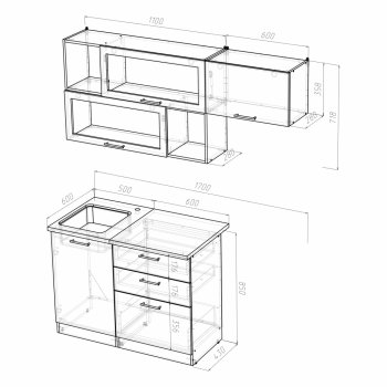 Кухонный гарнитур Алина экстра 1700 мм (Герда) в Алапаевске - alapaevsk.mebel-e96.ru