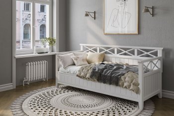 Кровать из массива Амелия белый античный (БМ) в Алапаевске - alapaevsk.mebel-e96.ru