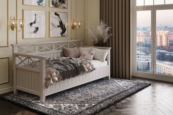 Кровать из массива Амелия льняной (БМ) в Алапаевске - alapaevsk.mebel-e96.ru