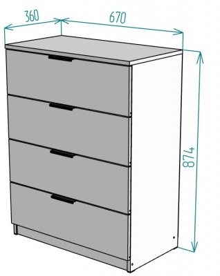 Комод Anna K216 874х670х360 в Алапаевске - alapaevsk.mebel-e96.ru