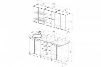 Кухонный гарнитур Антика макси 2 1800 мм (Герда) в Алапаевске - alapaevsk.mebel-e96.ru