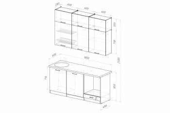 Кухонный гарнитур Асая макси 2 1800 мм ПМ (Герда) в Алапаевске - alapaevsk.mebel-e96.ru