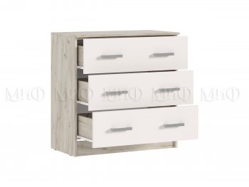 Комод 3 ящика Бася крафт/кашемир (Миф) в Алапаевске - alapaevsk.mebel-e96.ru