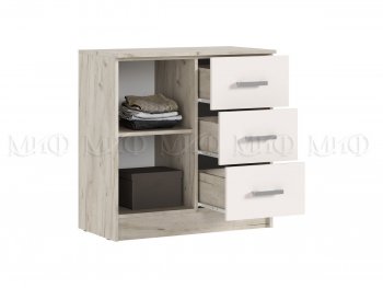 Комод 3 ящика 1 дверь Бася крафт/кашемир (Миф) в Алапаевске - alapaevsk.mebel-e96.ru