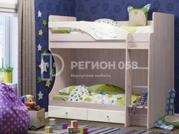 Двухъярусная кровать Бемби МДФ (Регион) в Алапаевске - alapaevsk.mebel-e96.ru