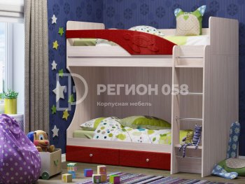 Двухъярусная кровать Бемби МДФ (Регион) в Алапаевске - alapaevsk.mebel-e96.ru