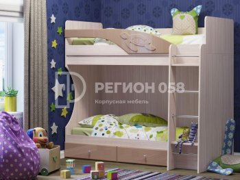 Двухъярусная кровать Бемби МДФ (Регион) в Алапаевске - alapaevsk.mebel-e96.ru