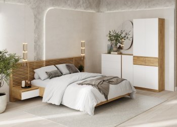 Спальный гарнитур Бостон Лайт белый (Стиль) в Алапаевске - alapaevsk.mebel-e96.ru