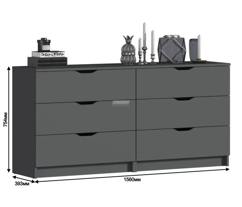 Комод Бруклин СБ-3252/1 (Диамант серый) (СП) в Алапаевске - alapaevsk.mebel-e96.ru