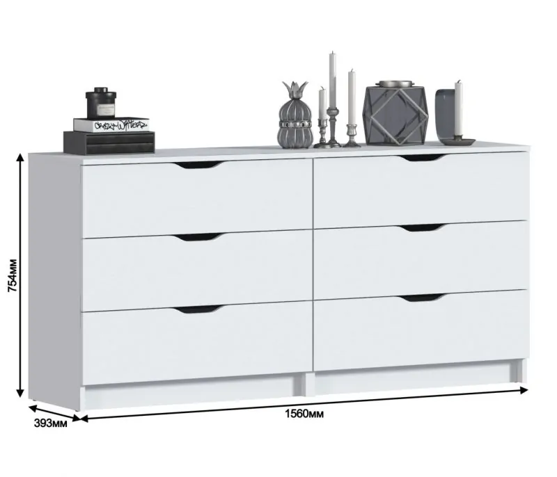 Комод Бруклин СБ-3252/1 (Белый) (СП) в Алапаевске - alapaevsk.mebel-e96.ru