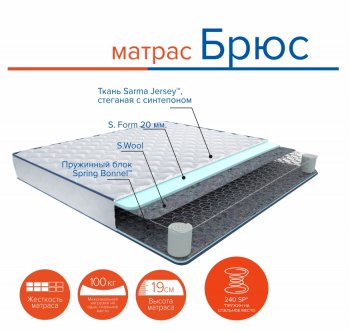 Матрас Брюс h19 в Алапаевске - alapaevsk.mebel-e96.ru