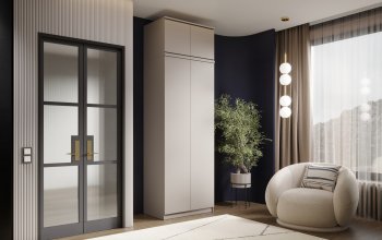 Шкаф 800 мм Челси двустворчатый с антресолью Кашемир (Миф) в Алапаевске - alapaevsk.mebel-e96.ru