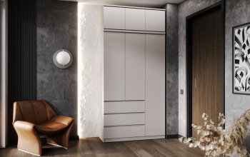 Шкаф 1200 мм Челси с антресолью Кашемир (Миф) в Алапаевске - alapaevsk.mebel-e96.ru