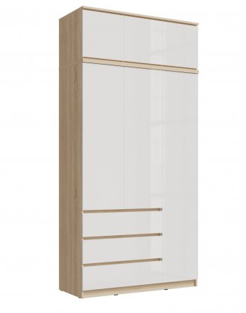 Шкаф 1200 мм Челси с антресолью, сонома/белый (Миф) в Алапаевске - alapaevsk.mebel-e96.ru