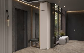 Пенал 400 мм Челси (1 створка) с антресолью, Кашемир (Миф) в Алапаевске - alapaevsk.mebel-e96.ru