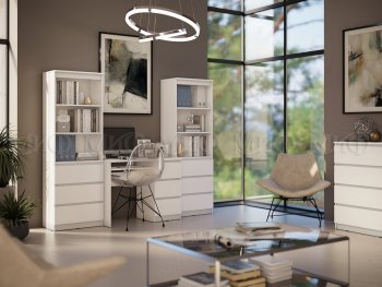 Письменный стол + Стеллаж Челси кашемир (Миф) в Алапаевске - alapaevsk.mebel-e96.ru