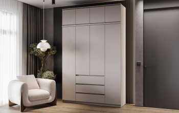 Шкаф 1600 мм Челси с антресолью Кашемир (Миф) в Алапаевске - alapaevsk.mebel-e96.ru