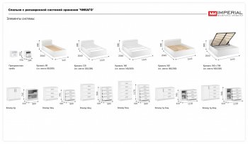 Спальный гарнитур Чикаго модульный, белый (Имп) в Алапаевске - alapaevsk.mebel-e96.ru