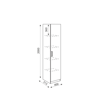 Пенал 400 мм Дуглас М03 (Риннер) в Алапаевске - alapaevsk.mebel-e96.ru