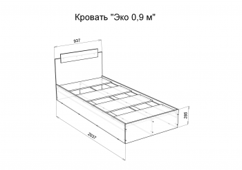 Кровать односпальная Эко 900 белый (Эра) в Алапаевске - alapaevsk.mebel-e96.ru