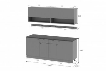 Кухонный гарнитур Энни 2000 мм (МИ) в Алапаевске - alapaevsk.mebel-e96.ru