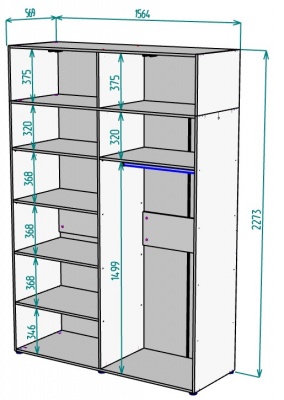 Шкаф 1564 мм Erik H318 + Антресоль HA4 (Графит) в Алапаевске - alapaevsk.mebel-e96.ru