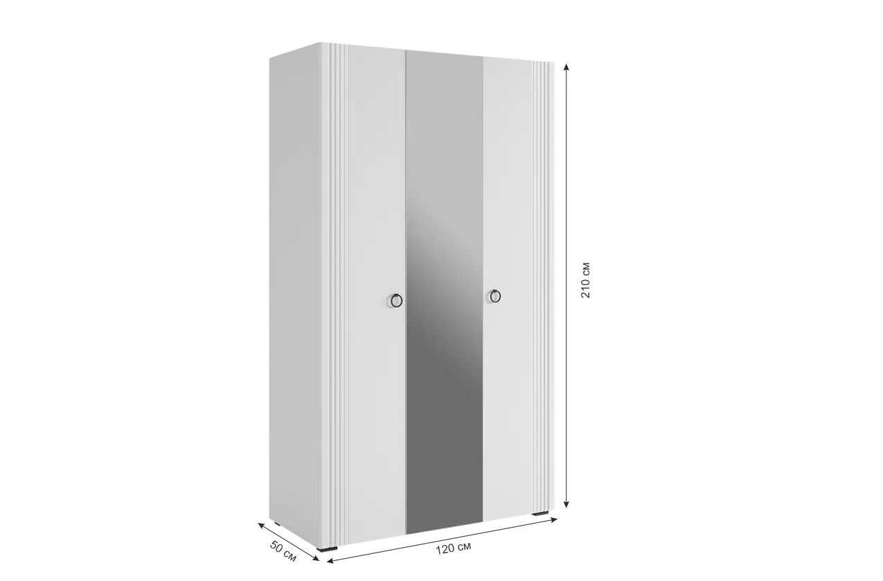 Шкаф 1200 мм Ева трехдверный 105.02 (Мебельсон) в Алапаевске - alapaevsk.mebel-e96.ru