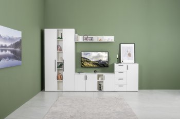Стенка Эйр модульная, белый (Моби) в Алапаевске - alapaevsk.mebel-e96.ru