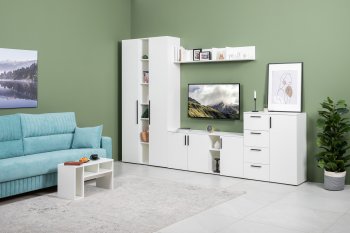 Стенка Эйр модульная, белый (Моби) в Алапаевске - alapaevsk.mebel-e96.ru