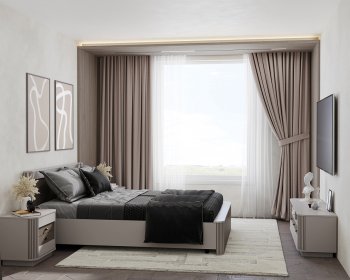 Спальный гарнитур Фантазия модульный, кашемир (Олмеко) в Алапаевске - alapaevsk.mebel-e96.ru