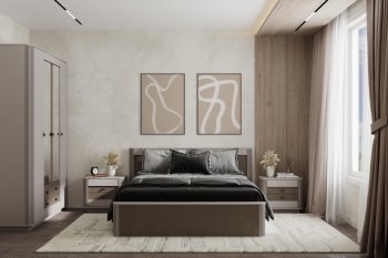 Спальный гарнитур Фантазия модульный, кашемир (Олмеко) в Алапаевске - alapaevsk.mebel-e96.ru