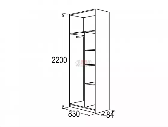 Шкаф 800 мм для одежды и белья Флагман-4 в Алапаевске - alapaevsk.mebel-e96.ru