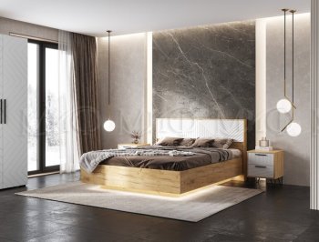 Кровать парящая Флэш крафт/белый (Миф) в Алапаевске - alapaevsk.mebel-e96.ru