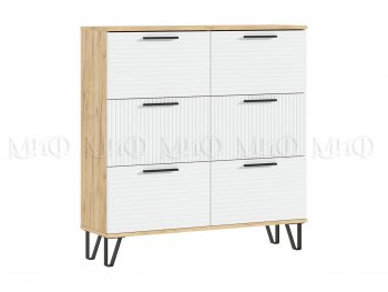 Обувница Флэш крафт/белый (Миф) в Алапаевске - alapaevsk.mebel-e96.ru
