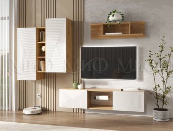 Стенка Флэш крафт/белый (Миф) в Алапаевске - alapaevsk.mebel-e96.ru