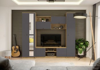 Стенка Герда крафт/графит (ИЦ) в Алапаевске - alapaevsk.mebel-e96.ru