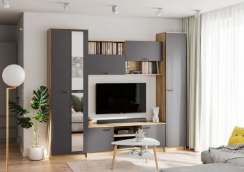 Стенка Герда крафт/графит (ИЦ) в Алапаевске - alapaevsk.mebel-e96.ru